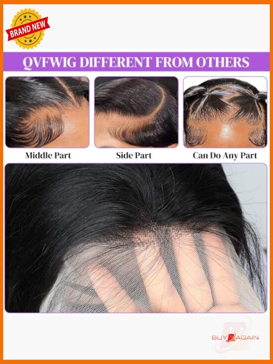13x6 HD Transparent Lace Front Wig Human Hair 200 Density Straight Pre Plucked main image 6